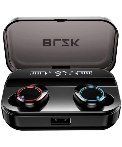 Wireless Earbuds, BLZK Latest Bluetooth 5.0 True Wireless Bluetooth Earbuds, with bass 3D Stereo Sound Wireless Headphones, Built-in Microphone LED Digital Shows Charging Charge (Black)